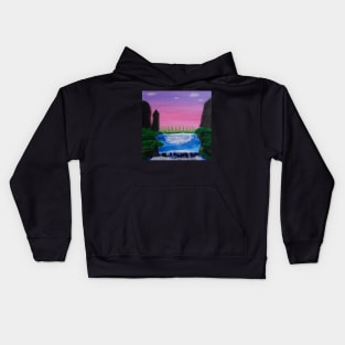 Relaxing waterfall landscape - beautiful Kids Hoodie